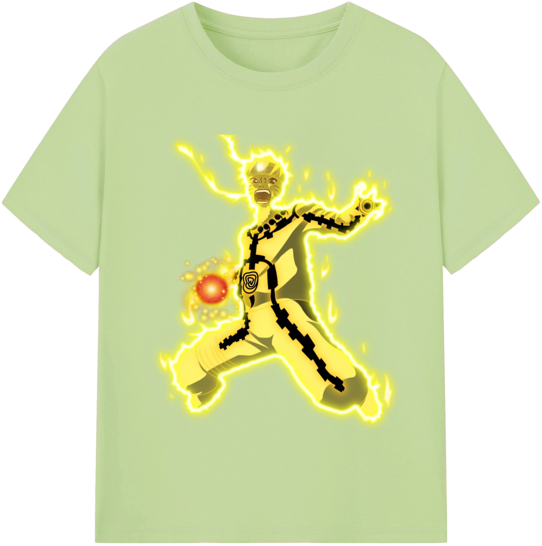 （画像用） NARUTO -ナルト- うずまき ナルト Uzumaki Naruto 綿100％半袖Tシャツ（フロントプリント）